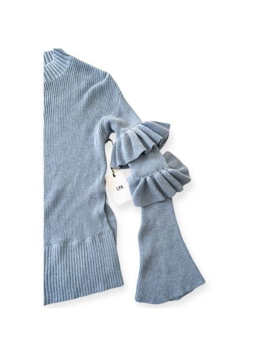 New with Tag, Revolve LPA Top 510 with Ruffle Sleeves, Size XS, Cloud Blue - Picture 10 of 13